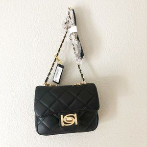 NWT BEBE Wyatt Shoulder Bag Crossbody Purse Quilted Black